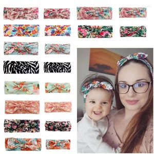 Hats Baby Show 2 Pcs Mother And Kid Hair Band Broken Flowers Bowknot Hat Accessories Printing Headband For Children Stuff