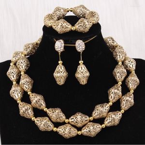 Collana Orecchini Set Splendido Dubai Gold For Women 2 Strati Antique African 2023 Jewelry