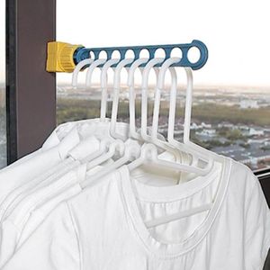 Creative Clothes Rack Hanger Hooks Clamp Punch-free Rotating Buckle Clothe Hanger Drying Racks Rail Travel Outdoor Extension RRD186