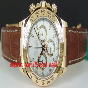 Fabriklieferant Luxus-Armbanduhr 116518 Weißes Zifferblatt Edelstahlarmband Automatische Herrenuhr Watches309Q