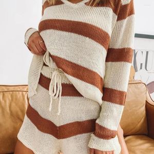 Kadınların Takipleri 2023 Modaya Örnek Sweater Setleri Kadın Salon Giyim Günlük Örgü Tulum Romper Bayanlar Homewear Kıyafetleri
