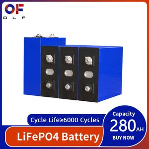 3.2V 280Ah Lifepo4 Battery Lithium Iron Phosphate Cell DIY Deep Cycle Pack For 12V 24V Home Solar Battery RV EV Golf Carts Boats