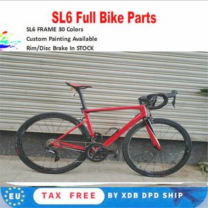 T1000 Rim Brake Sl6 Carbon Complete Bike Racing Road Full Bike Red Glossy with R7010 groupset