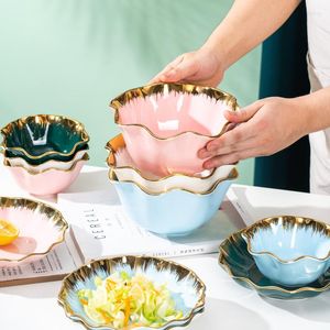 Miski nordyckie luksusowe ceramiczne miski Zestaw stołowy Creative Salad Feelble Owoce Deser Cockery 8 -calowy