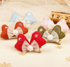 Nya juldekorationer Filt Bow Hair Clip Adult och Child Photo Props Hair Ornaments RRD181