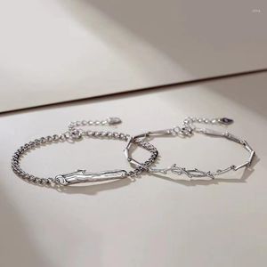 Link Armbänder Mobius Ring Paar 925 Sterling Silber Armband Männer und Frauen Paar Minderheit gewebt Hand Seil Souvenir Geschenk