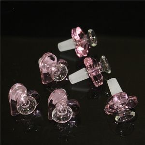 Hookah glazen kommen roze hartvorm mannelijke gewricht 14 mm glazen bongs kom stuk siliconen waterpijpen olielig