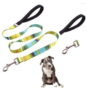 Dog Collars Bohemian Print Leash Rope Fashion Pet Supplies For Small Medium Puppy Cat Colorful Cartoon Outdoor Harness Lead