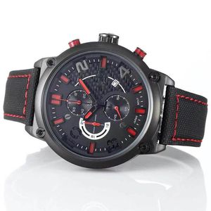 Cała tradycja T081 Ekspert Solar Red Compass Chronograph Chronograph Kwarc wdrażanie zapięcie czarna tarcza mężczyzn Watch zegarek na rękę męską Watch301h