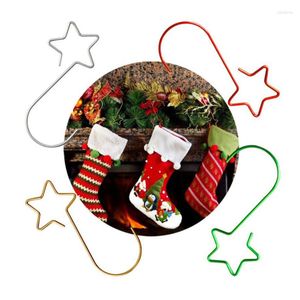 Weihnachtsdekorationen 20 Teile/paket Weihnachtskranz Haken Kreative Stern Metall Familie Ornament Home Party Dekor Liefert Aufhänger