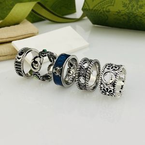 Love G Ring Designer Pierścienie dla kobiet męskie biżuteria luksusowy moda unisex złota srebrna róża kolory stali nierdzewnej przyjęcie z zielonym pudełkiem rozmiar 5-12