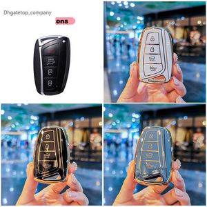 Fashion TPU Car Key Case Shell For Hyundai Santa Fe Sport Ix45 Equus Centennial Genesis G80 Grandeur Azera 2013-2016 Keychain