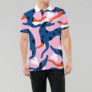 Erkekler Polos Renkli Anime Stil Ambalaj Tişörtleri Erkekler Son Tasarım Polo Gömlek