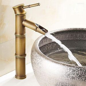 Badezimmer-Waschtischarmaturen, europäischer antiker Wasserhahn, Messing-Waschtischarmatur, hohes Bambus-Kaltwasser, Küche, Outdoor, Gartenarmaturen, Grifo Lavabo