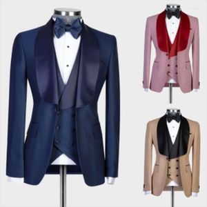 Ternos masculinos Simples masculinos de lã tweed pico blinders terno de 3 peças autênticas fit fit clássico smokings de casamento vintage