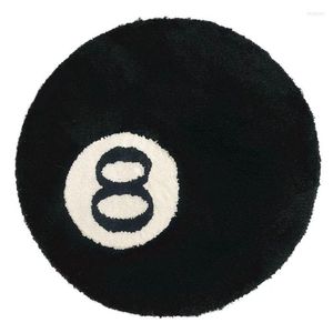 Carpets Ins Fashion Billiards 8 Ball Rug Soft Chair Pad Anti-slip Bath Floor Mat For Kids Bedroom Retro Black No. Carpet