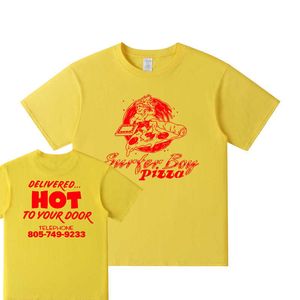 メンズTシャツサーファーボーイピザTシャツストレンジャーシングスピザチームアーガイル面白いTシャツ