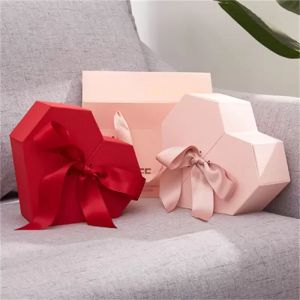 heart-shaped Gift Wrap originality with hand gifts drawer box lipstick perfume bow set packaging portable paper case