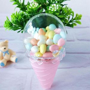 Gift Wrap 6PCS Creative Ice Cream Shape Plastic Candy Box Cute Birthday Party Weedding Supplies Shower Personality Chocolate Boxs