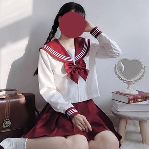 Kleidungssets Japanische Schuluniform S-xxl JK Mädchen Grünes Kostüm Damen Sexy Anzug Matrosenjacke Faltenrock