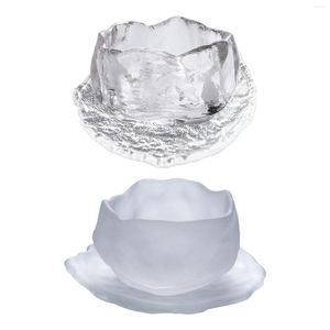 Wine Glasses Petal Cup Mouth Ice American Coffee Bar Drinkware 50ml Crystal Tea Set Heat Resistant With Saucer For Home