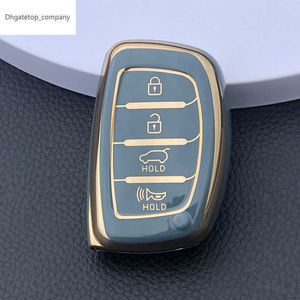 Yeni TPU Araba Anahtarı Kapağı Hyundai Tucson Santa Fe Rena Sonata Elantra Creta Ix35 Ix45 I10 I30 I40 3 4 Düğme Premium Anahtar Kutu