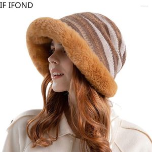Berretti invernali in pelliccia sintetica morbidi e soffici cappelli a secchiello per le donne all'aperto caldi più spessi protezione per le orecchie berretto anti-freddo