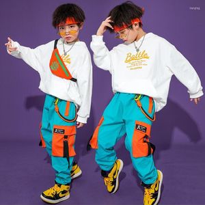 Bühne Wear Kids Festival Hip Hop Dancing Clothing Hoodie Tops Cargohosen für Mädchen Jungen Jazz Tanz Kostüm Kleidung Halloween Street