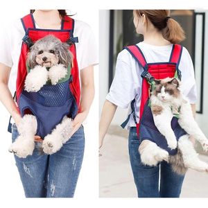 Dog Car Seat Covers Pet Backpack Cat Adjustable Front Leg Straps For Outing Essential Travel Bag Striped Puppy Chest Convenient Breathable