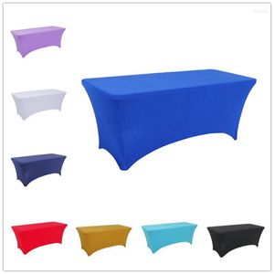 Table Cloth 1PC Rectangular Stretch Spandex Cover Long Elastic Lycra Wedding For El Party Event Meeting Room Decoration