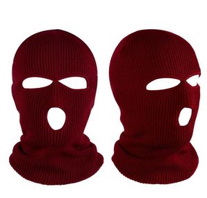 vintermotorcykel cykling 3 håls masker varm ull stickad full ansiktsskidåkning skidmask balaclava hatt utomhus unisex akryl beanies cap