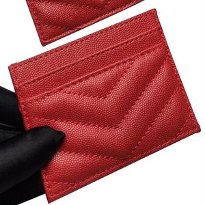 Fashion Card Holders caviar woman mini wallet Designer pure color genuine leather Pebble texture luxury Black wallets b10270A