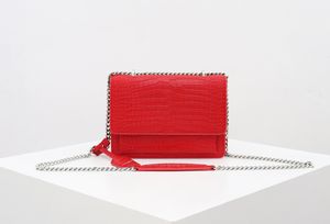 Luxurysデザイナーバッグクラシックワニ穀物ファッションデザイナーハンドバッグ女性ショルダーバッグチェーン明るい革の財布豪華なハンドバッグ