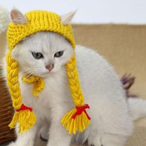 Abbigliamento per cani Natale Simpatico cartone animato Fatto a mano Gatto Cappello Costume da festa per animali Accessorio per decorazioni per animali domestici