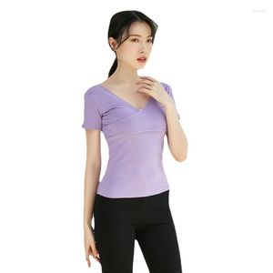 Stage Wear 2023 Fashion Modal Soft Texture V-neck Dancing Top Ballet High Elastic Base Shirt Dance Blouse