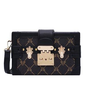 Hela kvinnors v￤ska klassisk kopplingsv￤ska Box Handv￤skor Kv￤llsp￥sar Lady Purse L￤der mode Box Clutch Box Messenger Shoulder Bag 194n