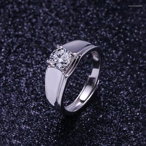 Clusterringe UMQ 925 Silber Herren Klassisch Ausgezeichneter Schnitt 1 Karat 6,5 mm Moissanit Ring Pass Diamond Test Past