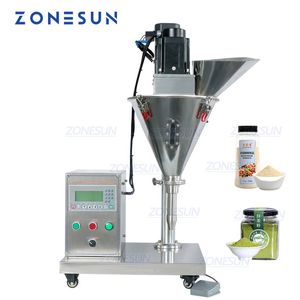ZONESUN Electric Semi-Automatic Auger Powder Filling Machine 0.5-100g Dosing Gypsum Toner Flour Milk Powder Bottle Filler