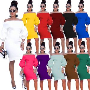 Bulk grossistlykta ￤rm kl￤nning kvinnor kroppskonkl￤nningar faller vinterkl￤der sexig snedstreck nacke mantel kl￤nning elegant fest b￤r mode streetwear 8693