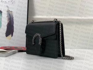 5A Women Bag Dionysian axelväska stor kapacitet klaff ko läder metall logotyp mode orm huvud spänne crossbody