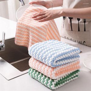 Towel Kitchen Cleaning Rag Coral Fleece Dishcloth Super Absorbent Scouring Pad Dry And Wet