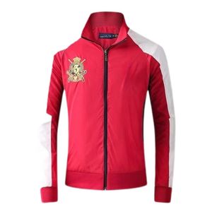 usa Men's jacket coat polos outdoor sports embroidery stitching 2023 new long-sleeved European and American autumn and winter casual color contrast fashion 1M-2XL