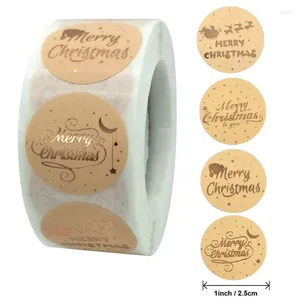 Gream Wrap Christmas Stickers Gold Stamping Label for Child Decor Shop Packaging Packaging 50-500pcs