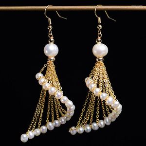 Dangle Earrings Arab Vintage Fashion Spiral Shape Freshwater Pearls Drop For Women Bride Wedding Party Festival Costume Jewelry