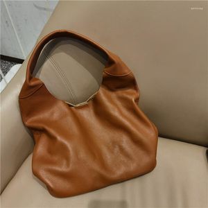 Evening Bags Soft Cow Leather Single Shoulder Female Tote Mother Bag Large Capacity Bucket Simple Child