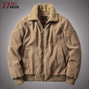 Açık Ceket Hoodies Askeri Bombacı Ceket Erkekler Kış kadife rüzgarlık fırçalama sıcak erkek pilot ceketleri açık ceketler erkek chaqueta hombre m-5xl 0104