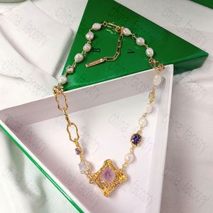 Nya designer smycken örhängen halsband naturliga sötvatten pärla färgglada ädelsten halsband franska lyxiga super fairy eardrop collar chain kedja