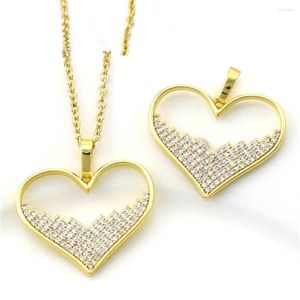 Pendant Necklaces European And American Hip Hop Simple Peach Heart Necklace Girl Sexy Collarbone Chain For Woman Cubic Zirconia Charm