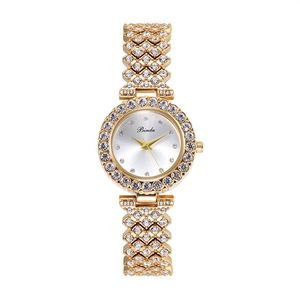Binda zupełnie nowa moda damskie zegarki diamentowe luksusowy złoty zegarek damskie strój na rękę kwarcowy wodoodporny dobry statek 202x