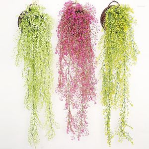 Dekoratif Çiçekler 85cm Simülasyon Admiralty Söğüt Yeşil Bitkiler Sakin ve Doğal Tat Duvar Asma Oturma Odası Arka Plan Sepet